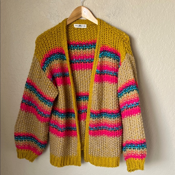 Natural life colorful striped knit cardigan - Picture 2 of 9